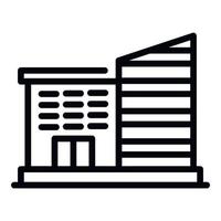 University building icon, outline style vector