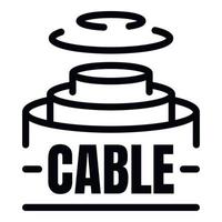 icono de estructura de cable de fibra óptica, estilo de esquema vector