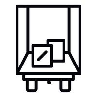 Truck box relocation icon, outline style vector