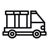 Truck box relocation icon, outline style vector