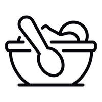 Baby bowl food icon, outline style vector