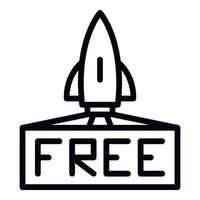 Free rocket shipping icon, outline style vector