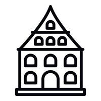 Riga house icon, outline style vector
