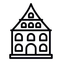 Riga house icon, outline style vector