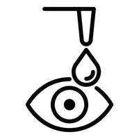 gota en el icono del ojo, estilo de contorno vector