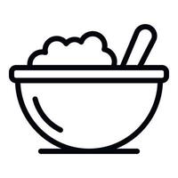 Kid food bowl icon, outline style vector