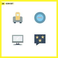 Modern Set of 4 Flat Icons and symbols such as device device hardware less pc Editable Vector Design Elements