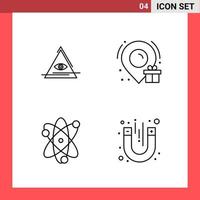 4 Icon Pack Line Style Outline Symbols on White Background Simple Signs for general designing vector