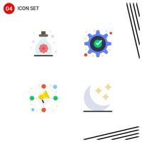 conjunto de 4 iconos modernos de la interfaz de usuario símbolos signos para el círculo de atención niño comprobar mercado elementos de diseño vectorial editables vector