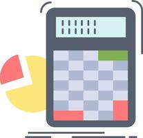 calculator calculation math progress graph Flat Color Icon Vector