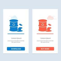 Barrels Environment Garbage Pollution  Blue and Red Download and Buy Now web Widget Card Template vector