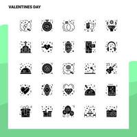 25 conjunto de iconos del día de san valentín plantilla de ilustración de vector de icono de glifo sólido para ideas web y móviles para empresa comercial