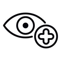 Eye plus icon, outline style vector