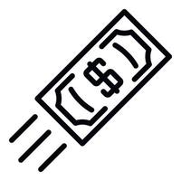 Flying up dollar icon, outline style vector