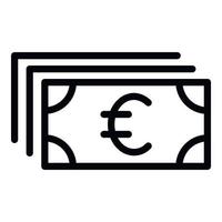 Stack of euro icon, outline style vector