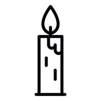 Candle of remembrance icon, outline style vector