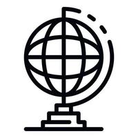 Lesson globe icon, outline style vector