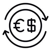 Dollar and euro exchange icon, outline style vector