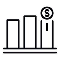 Currency chart icon, outline style vector