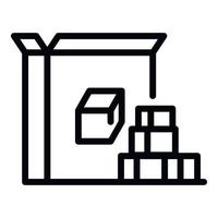 Sugar box icon, outline style vector