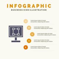 Crop Graphics Design Program Application Solid Icon Infographics 5 Steps Presentation Background vector