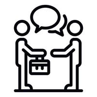 Business conversation icon, outline style vector