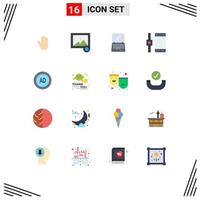 16 Universal Flat Colors Set for Web and Mobile Applications ad blocker ad monitor smartphone connect Editable Pack of Creative Vector Design Elements