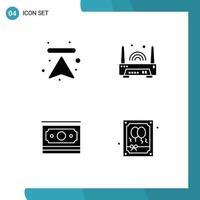 4 Solid Glyph concept for Websites Mobile and Apps arrow dollar upload router motivation Editable Vector Design Elements