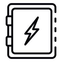 icono de caja de casa eléctrica, estilo de esquema vector