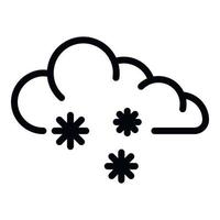 Snowing cloud icon, outline style vector