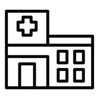 Hospital building icon, outline style vector