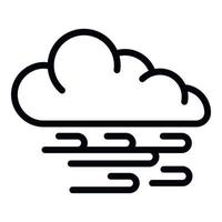 Wind cloud icon, outline style vector