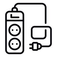 Power socket extender icon, outline style vector