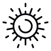 icono de sol brillante, estilo de esquema vector