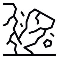 Earthquake rockfall icon, outline style vector