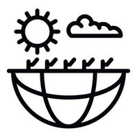 Global hot desert icon, outline style vector