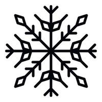 Christmas snowflake icon, outline style vector