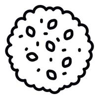 Round cracker icon, outline style vector