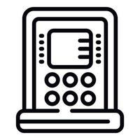 Old atm machine icon, outline style vector