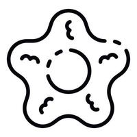 Star cookie icon, outline style vector