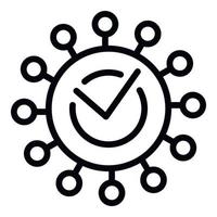 Modern wall clock icon, outline style vector