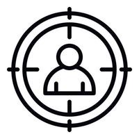 Personal target icon, outline style vector