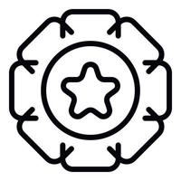 Star emblem icon, outline style vector