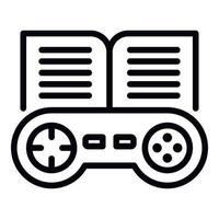 Video game instruction icon, outline style vector