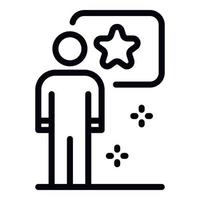 icono de jugador de juego creativo, estilo de esquema vector