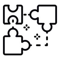 Ai smart puzzle icon, outline style vector