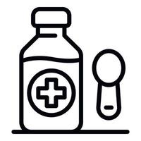 Closed syrup bottle icon, outline style vector