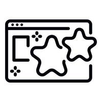 Game web page icon, outline style vector