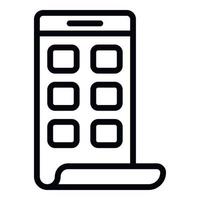 Curve screen phone icon, outline style vector