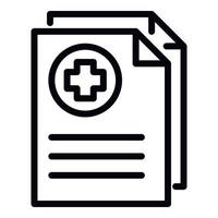 Medical documents icon, outline style vector